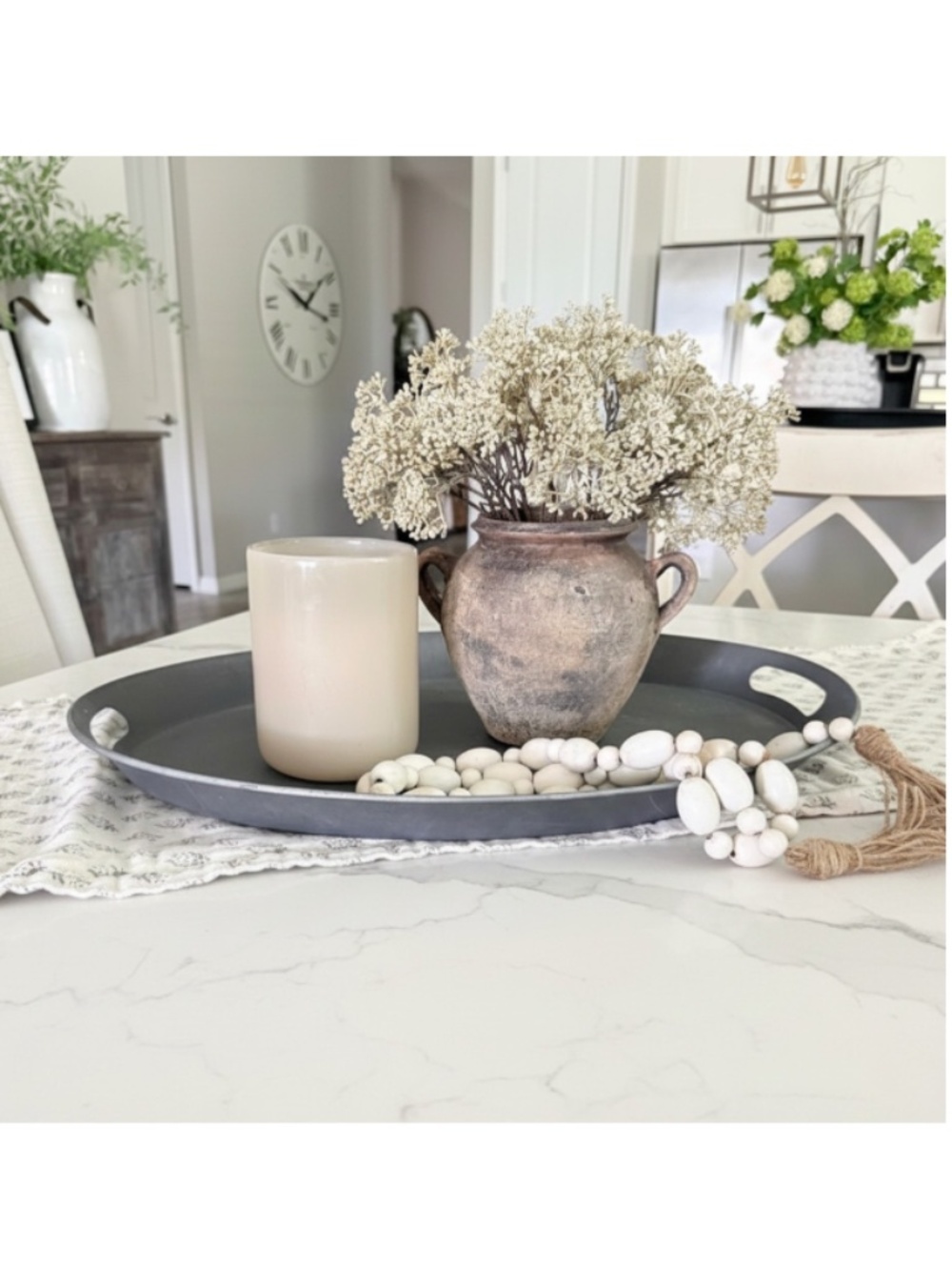 Distressed Metal Tray with Handles